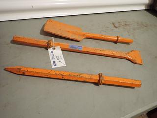 Qty Of (3) Brunner And Lay Spade And Chisel Jackhammer Bits, 1in X 6in Dr *Unused*