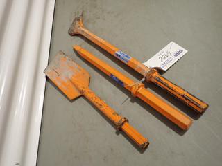 Qty Of (3) Brunner And Lay Spade And Chisel Jackhammer Bits, 1in X 6in Dr *Unused*