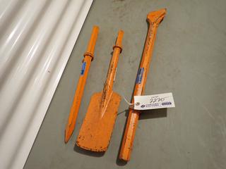 Qty Of (3) Brunner And Lay Spade And Chisel Jackhammer Bits, 1in X 6in Dr *Unused*