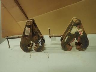 (2) Dayton Model 42W25A 5-Ton Beam Clamps