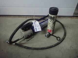 Williams Hydraulic Hand Pump C/w Hose And Ram-Pac 15-Ton Hydraulic Ram