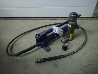 Enerpac P39 Hydraulic Hand Pump C/w Hose And Power Team C106C 10-Ton Hydraulic Ram