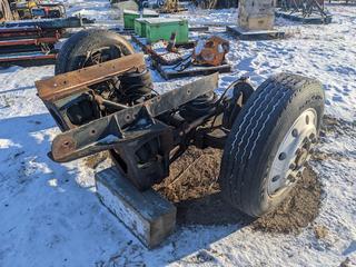 Heavy Duty Tractor Trailer Axle C/w Air Bag Suspension, 10-Stud Rims And (2) General 255/70 R22.5 Tires w/ Aluminum Rims