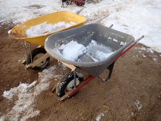 (1) Plastic Wheelbarrow And (1) True Temper Wheelbarrow