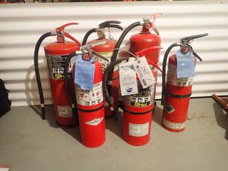 Qty Of (6) Assorted Fire Extinguishers *Note: Need To Be Recharged*