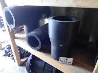 (2) 10in Polyethylene Tees C/w (3) Reducers w/ Flanges