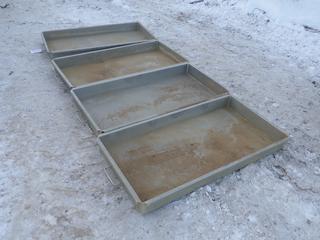 Qty Of (4) 50in X 25in X 5in Aluminum Trays