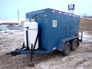 1990 Bowridge T/A 10ft Enclosed Trailer C/w Dynablast Model 4Z03GPE 1800PSI Heated Pressure Washer w/ Honda GX240 8hp Engine And Hose Reel, 55in X 32in X 58in Liquid Storage Tank, Pintle Hitch And (2) 100lb LPG Tanks. *Note: Recently Serviced, Unable To Verify VIN*