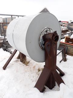 Steel Stand C/w (1) 16,000lb 48in Roll Of Galvalume Roofing *Note: Length Unknown, Buyer Responsible For Loadout**