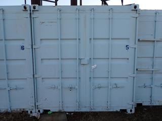 20ft Storage Container C/w Front Door Insulated And Finished *Note: Contents Not Included, Buyer Responsible For Loadout, Item Cannot Be Removed Until Wednesday December 15th Unless Mutually Agreed Upon*