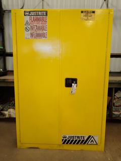 18in X 43in X 65in Justrite Flammable Liquid Storage Cabinet C/w Keys