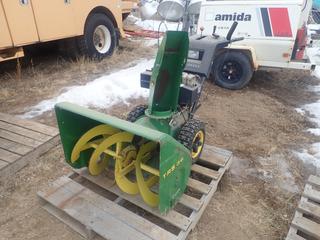 John Deere Model TRS32 30in Snowblower. SN MOTR32X111290