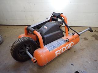 Ridgid Model 0L50145MW 5-Gal 145PSI 120V Mini Wheelbarrow Dual Tank Compressor. SN CB082109317