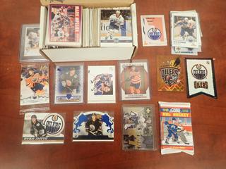 Qty Of Assorted Edmonton Oilers Hockey Cards. Includes: Mcdavid UD Standout, Evan Bouchard Rookie, Messier, Mactavish, Lowe And More