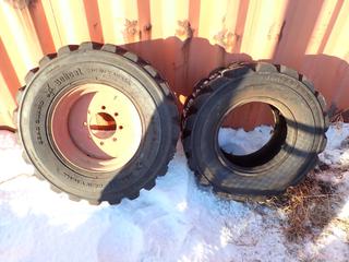 Bobcat Heavy Wall Bead Guard 14-17.5 NHS Skid Steer Tire w/ 8-Bolt Rim C/w Prime Super Wall 14-17.5 Skid Steer Tire