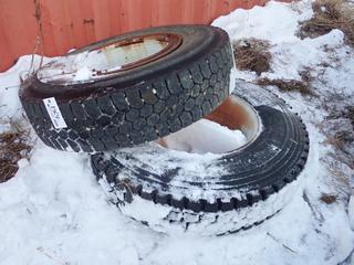 (1) Goodyear G372 11R22.5Tractor Trailer Tire w/ Rim C/w (1) Kelly KDMI 10.00R20 Tractor Trailer Tire w/ Rim