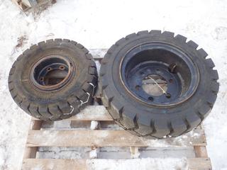 Westlake 28X9-15 Tire w/ 6-Stud Rim C/w Carlisle Industrial Deep Traction 6.50-10NHS Tire w/ 6-Stud Rim