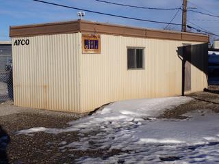 Atco 10'x32' Office Shack c/w Light, Storage Shelves & Contents.