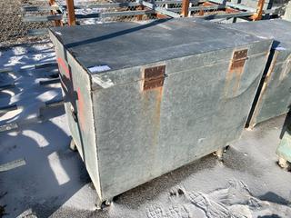 Custom Built Steel Job Box, 48"x 31"x 39", Contents Included.