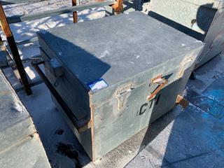 Custom Built Steel Job Box, 40"x 31"x 39", Contents Included.