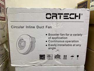 (5) Ortech OIF6-260 120V 60Hz 260 CFM Circular Inline Duct Fans.