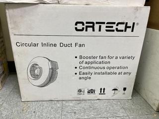 (4) Ortech OIF5-190 120V 60Hz 190 CFM Circular Inline Duct Fans.