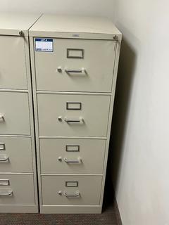 4-Drawer Locking Metal File Cabinet c/w Keys, 18"x25"x52.25".