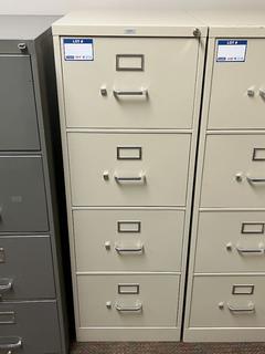 4-Drawer Locking Metal File Cabinet c/w Keys, 18"x25"x52.25".