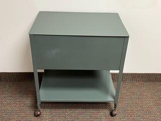 Rolling Metal File Cart, 24.5"x 16.5"x 27.5".