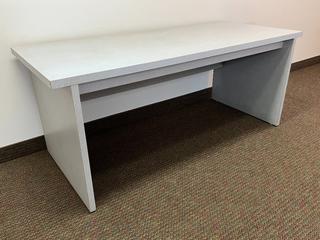 Grey/Blue Desk, 5'x 30"x 30".