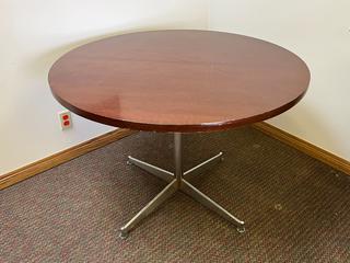 42" Round Table c/w Metal Base.