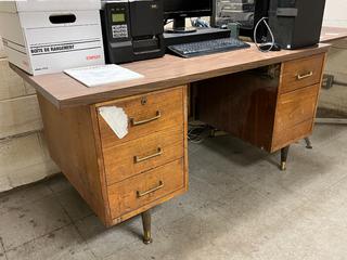 5-Drawer Desk, 58.5"x 30"x 29".