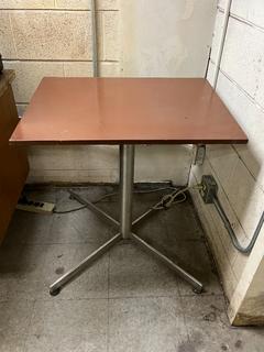Table with Metal Base, 28"x 21"x 28.5".
