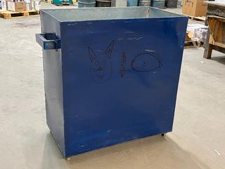 Rolling Metal Storage Bin.