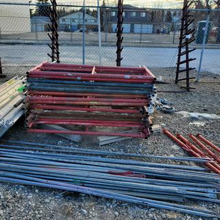 Pallet of Scaffolding c/w (17) Ends, (7) Platforms, Braces & Castors.