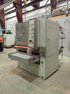 DMC Woodworking Machine, Two-Head, Wide Belt Sander, Model E110RP, 440V, 60 Hz, 44 In. Belts, Dimensions: 8 Ft. x 6 Ft. x 7 Ft., c/w Extra Belts