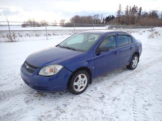 2007 Chevrolet Cobalt c/w 2.2L Ecotec, A/T, A/C, Showing 159,008 Kms, 195/60R15 Tires at 10%, VIN 1G1AJ55F077319372 *Note: Boost To Start, Damage and Rust, Service Air Bag Light On*
