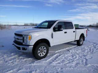 2017 Ford F250 Super Duty XLT Crew Cab 4X4 Pick Up, C/w 6.2L V8, A/T, A/C, Showing 136,632 Kms, LT275/70R18 Tires at 30%, Rears at 40%, 6 Ft. 8 In. Box, VIN 1FT7W2B60HEC83198 *Note: Minor Dents, ABS Light On, Engine Light On, Check Park Aid Message, Service Advance Trac Message, Engine Codes at Time of Inspection: CYL 1,2,3,6,7 Misfire, 02 Sensor*