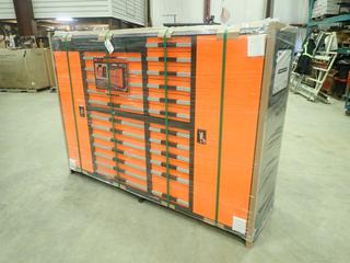 Unused TMG Industrial Multi-Drawer Tool Chest, (24) Drawers, (2) Upright Lockers, (1) Cabinet, 75 lb. Drawer Capacity, 85 In. x 25 5/8 In. x 57 In., Model TMG-SC85, SN SC8500103
