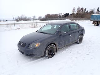 2009 Pontiac G5 c/w Ecotech 2.2L, A/T, A/C, Showing 205,265 Kms, 195/65R15 Tires, VIN 1G2AR55H597150913 *Note: Engine Light On, Service Air Bag Message, Damage and Rust*