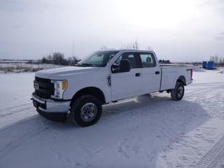 2017 Ford F-350 Super Duty XL Crew Cab 4X4 Pick Up c/w 6.2L, A/T, A/C, Showing 91,178 Kms, 10,970 Hours, Manual Hub, LT265/70R17 Tires at 40%, Rears at 20%, VIN 1FT8W3B69HEE75455 *Note: Engine Light On, Electrical Issues, Requires New Hood Struts*