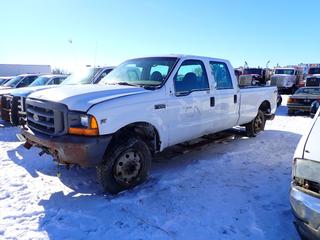 2001 Ford F-350 XL Crew Cab 4X4 Pick Up c/w Triton V8, Showing 360,269 Kms, 225/70R19.5 Tires, 8 Ft. Box, VIN 1FTSW31L31EC75819 *Note: Parts Only, Parts In Box, No Tailgate* **Located Offsite at 21220-107 Avenue NW, Edmonton, For More Information Contact Richard at 780-222-8309**