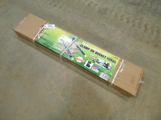 Unused Heavy Duty Clamp On Bucket Forks, 4000 Lbs. Cap.