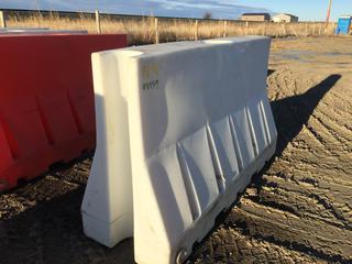 Guardian Safety Barrier Plastic Interlocking Construction Barrier 42"Hx72"Lx10"W @Top & 24"W @ Base Base. (White) Control # 8459.