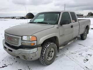 2005 GMC Sierra 3500 Extended Cab 4x4 P/U c/w 6.0L V8 Gas, Auto, A/C, Tow Hitch Receiver, 175A-600V Plus In Box, Showing 382,312 Kms, VIN 1GTHK39U05E316867