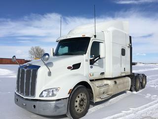 2014 Peterbilt 579 T/A Truck Tractor c/w Cummins ISX15, Eaton Auto, A/C, Air Ride Susp., 11R22.5 Tires, 1,745,526 Kms, VIN 1XPBD48XXED247384