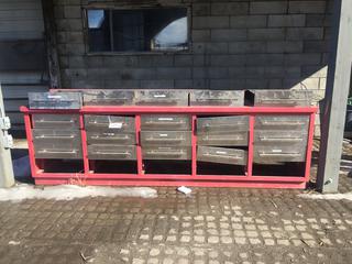 20 Drawer Tool Box 26" x 34" x 112". *Requires Repair.