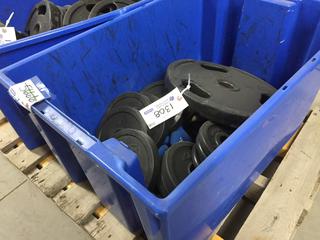 Quantity of Assorted Weight Plates and Dumbbells.