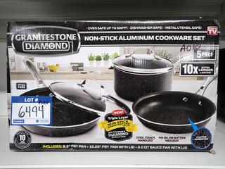 Granite Stone Diamond 5 Pc Non Stick Cookware Set.