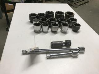 Westward 3/4" Sockets from 1 3/4" to 2 5/8".